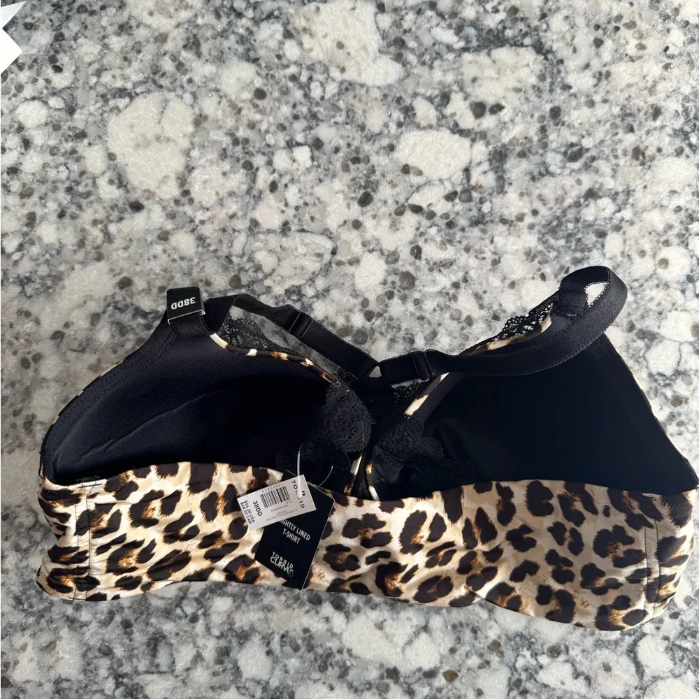 Torrid Racer back Leopard Print Lace Bra with Black Accents - Picture 2 of 3